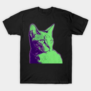 Neon Green Kitty Cat T-Shirt